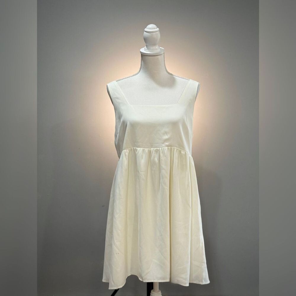 Ivory Cupshe A-Line Smocked Dress Size M VGUC
